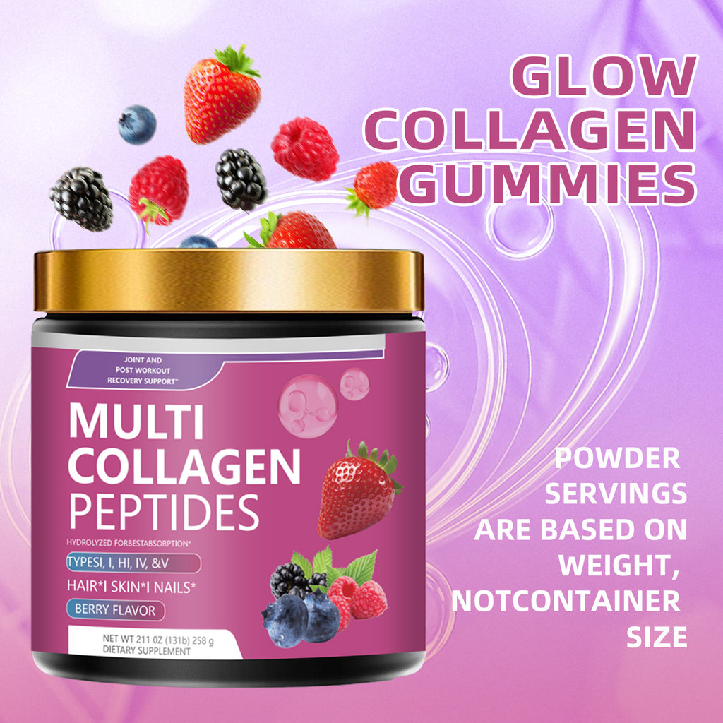 OEM ODM Private Label Multi Collagen Peptides Gummies Bottle Immune Support Custom Supplement Factory