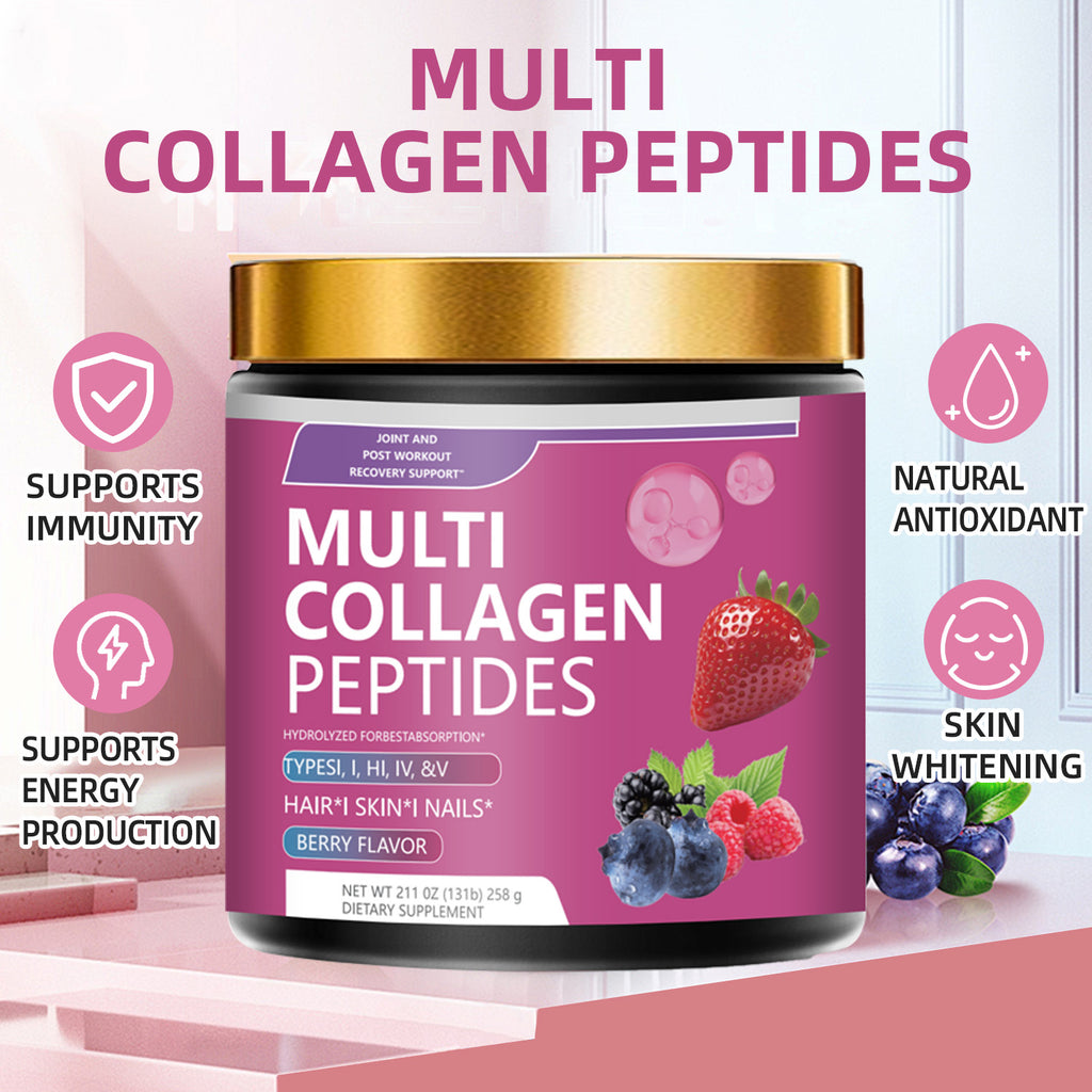 OEM ODM Private Label Multi Collagen Peptides Gummies Bottle Immune Support Custom Supplement Factory